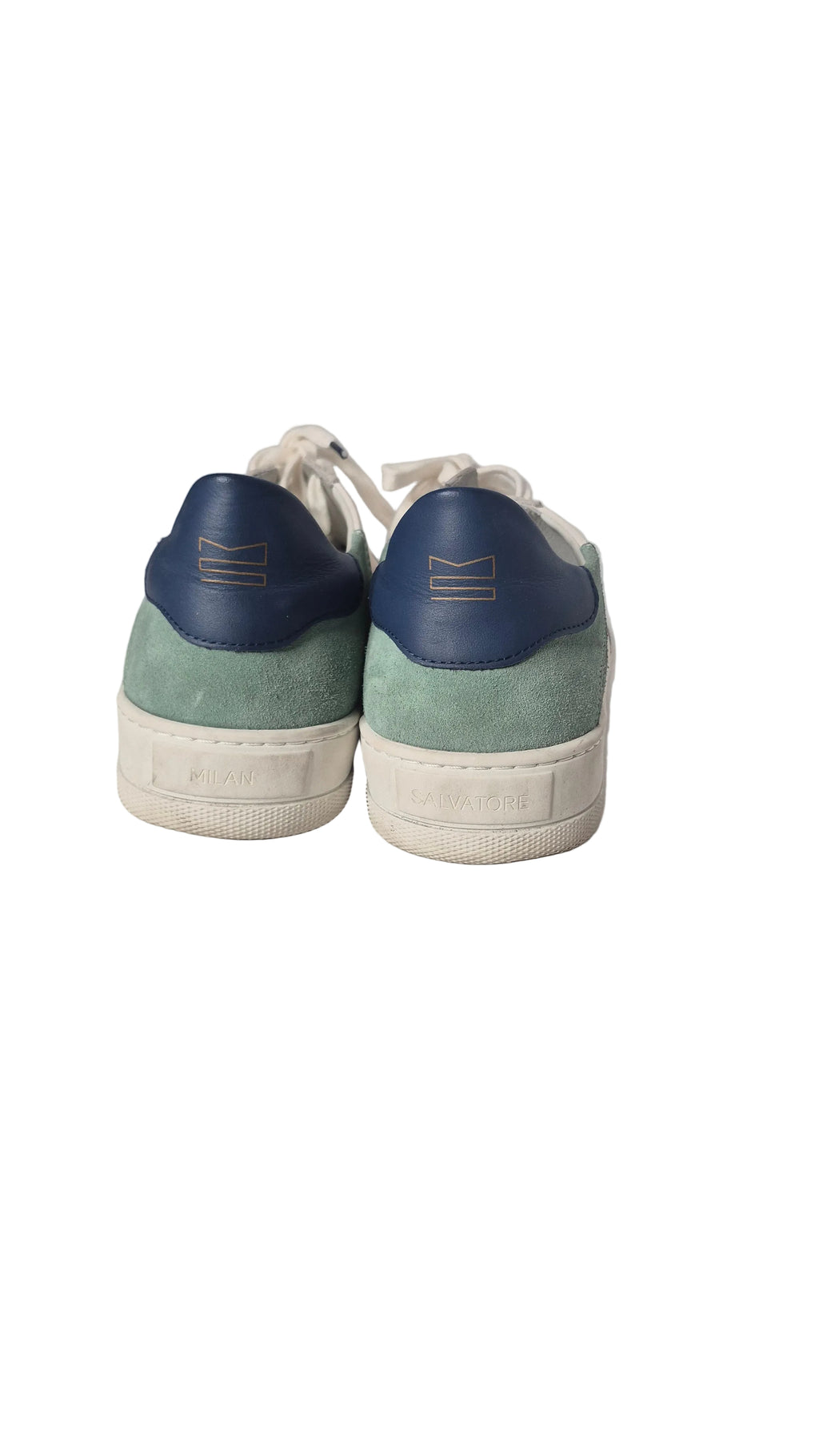 Milan Salvatore "Acquamarina Bold" Men's Handmade Italian Leather Sneakers - Size 11