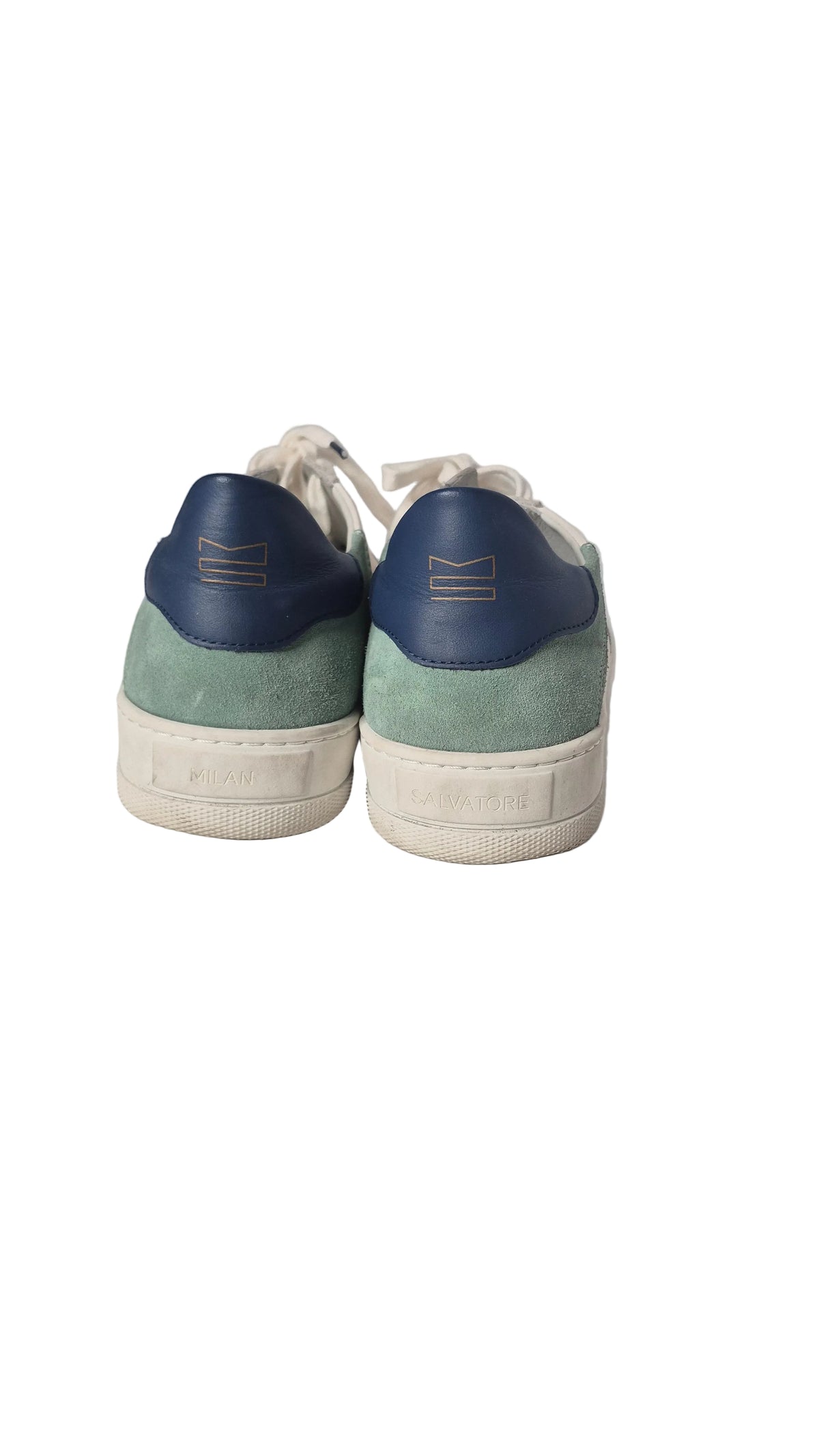 Milan Salvatore "Acquamarina Bold" Men's Handmade Italian Leather Sneakers - Size 11