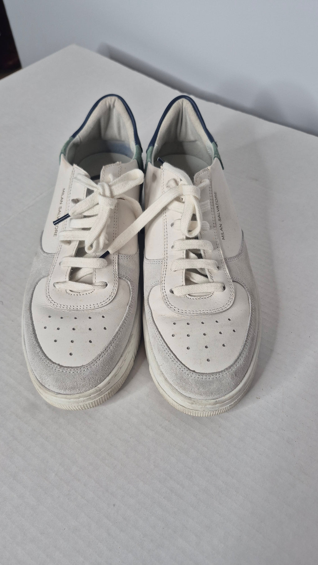 Milan Salvatore "Acquamarina Bold" Men's Handmade Italian Leather Sneakers - Size 11