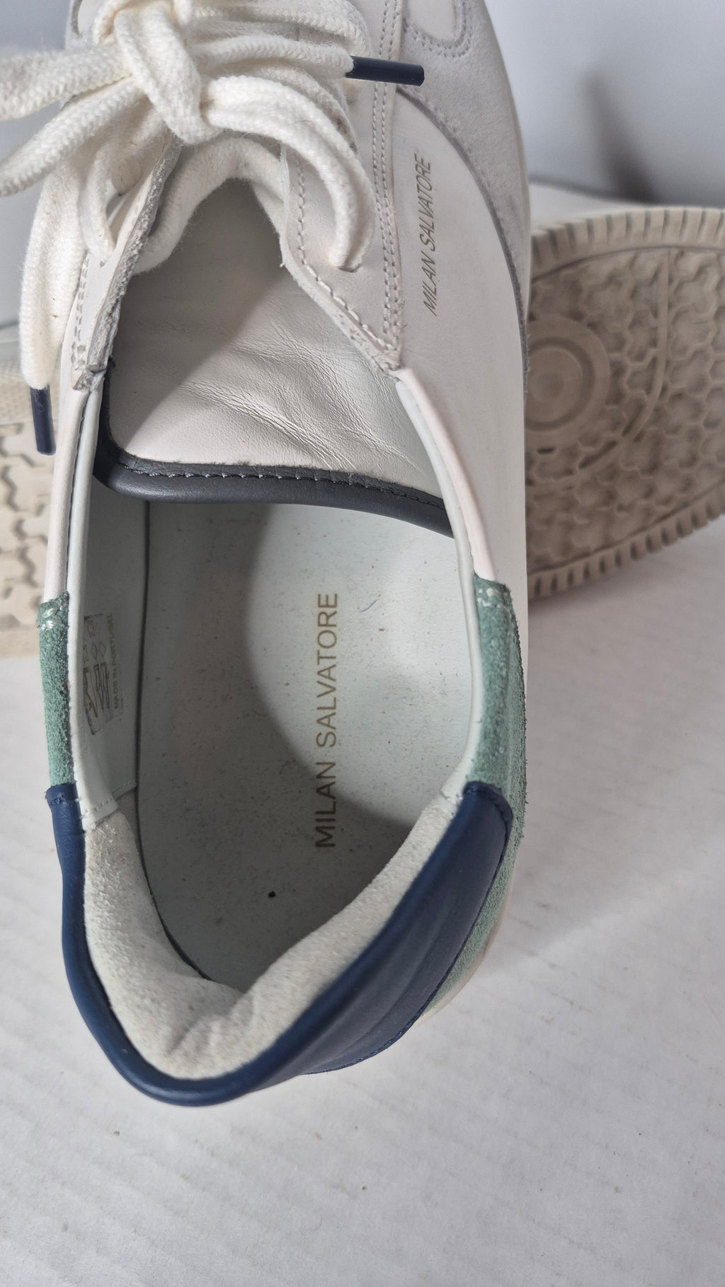 Milan Salvatore "Acquamarina Bold" Men's Handmade Italian Leather Sneakers - Size 11