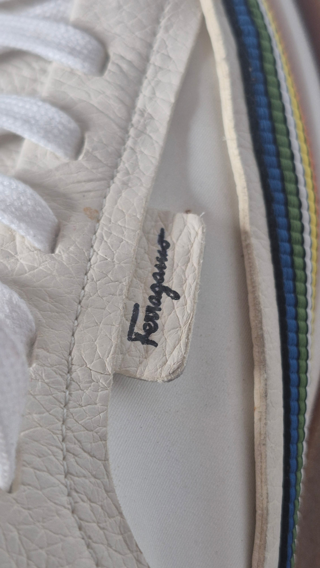 Ferragamo Women's Sustainable Thinking Rainbow Ribbon Platform Sneakers - Size 8.5C