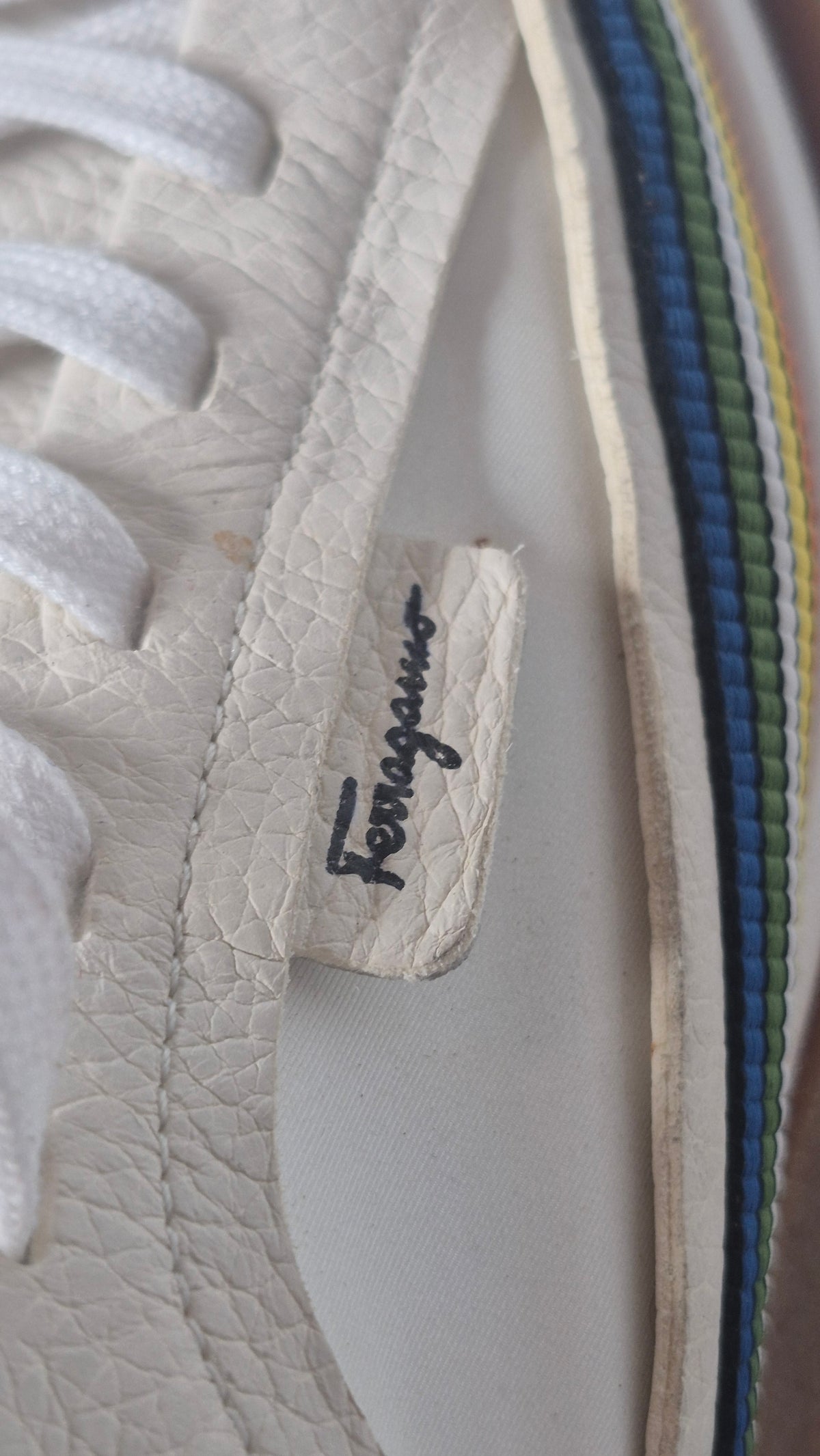 Ferragamo Women's Sustainable Thinking Rainbow Ribbon Platform Sneakers - Size 8.5C