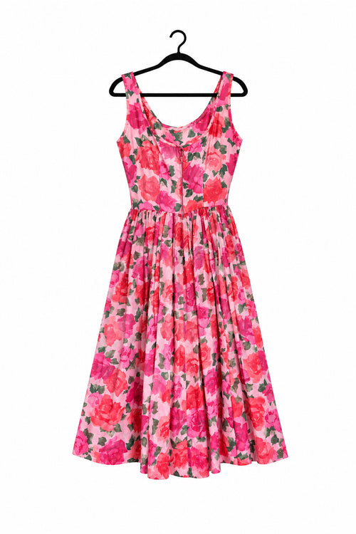 1950s Jerry Gilden Spectator Floral Cocktail Dress — Vintage Size 12 — NWT — Unworn