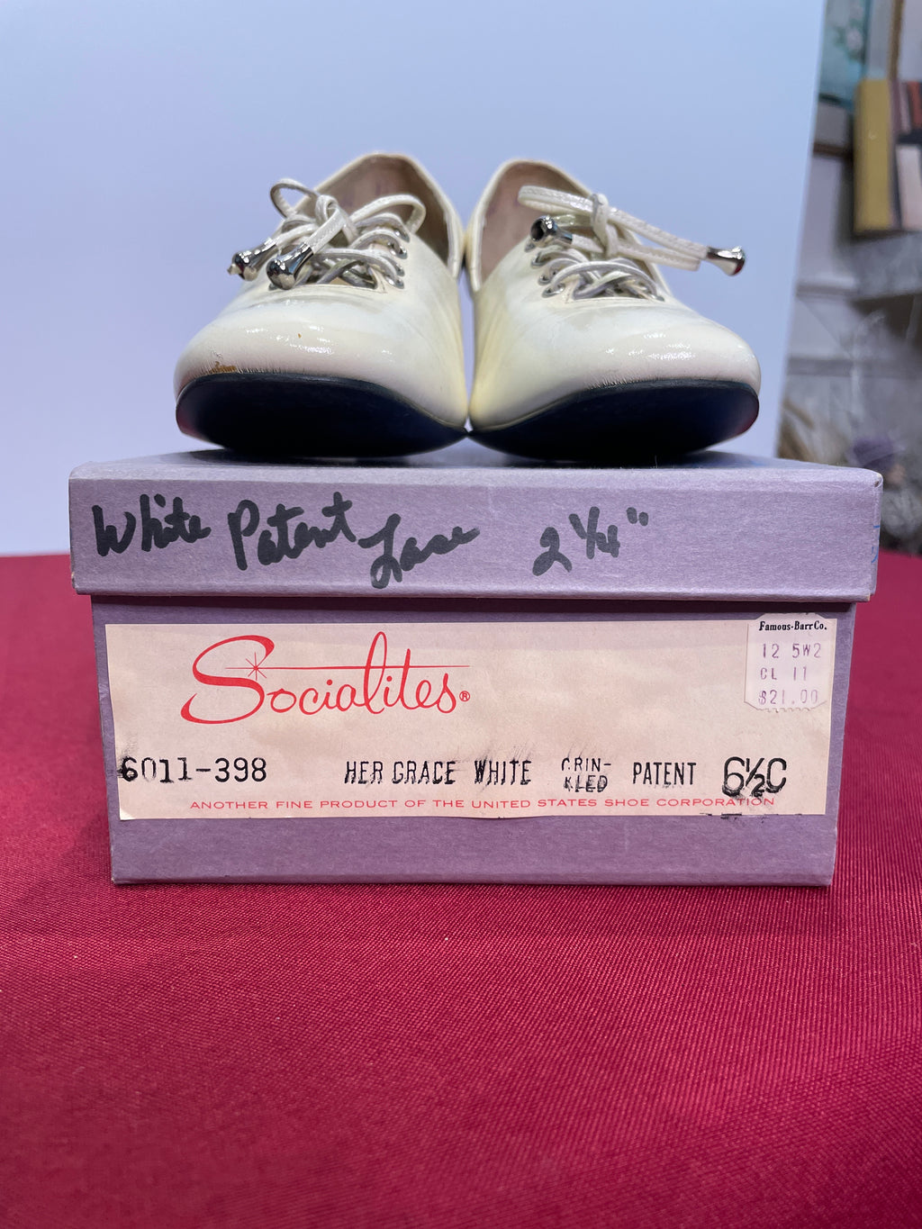 Socialites 1960s White Patent Leather Heels | Size 6½ | Made in USA