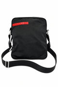 1990s Prada Sport Messenger Bag — Authenticated - 7x7 Black Nylon Red Tab