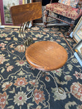 1890s Exquisite Art Nouveau Oak and Brass Rotating Piano Stool antique