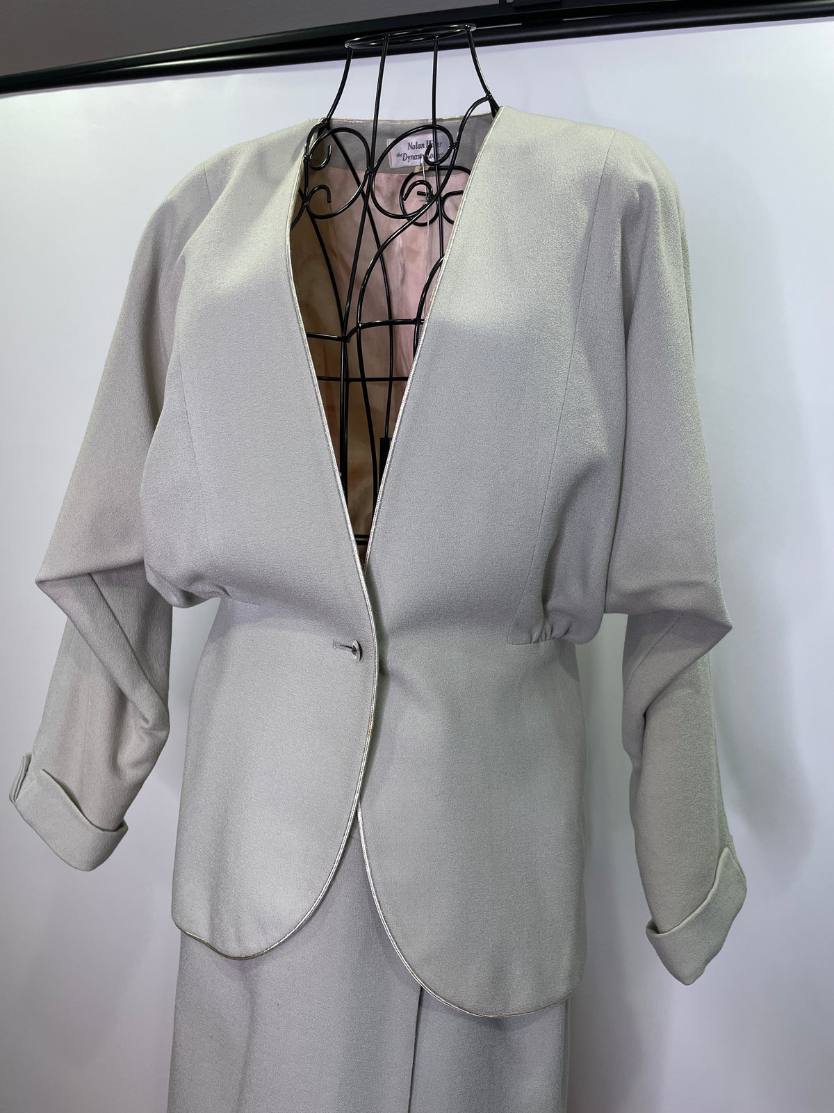 1980s Collectors Piece Nora Miller Dynasty Collection Two-Piece Rhinestone Suit