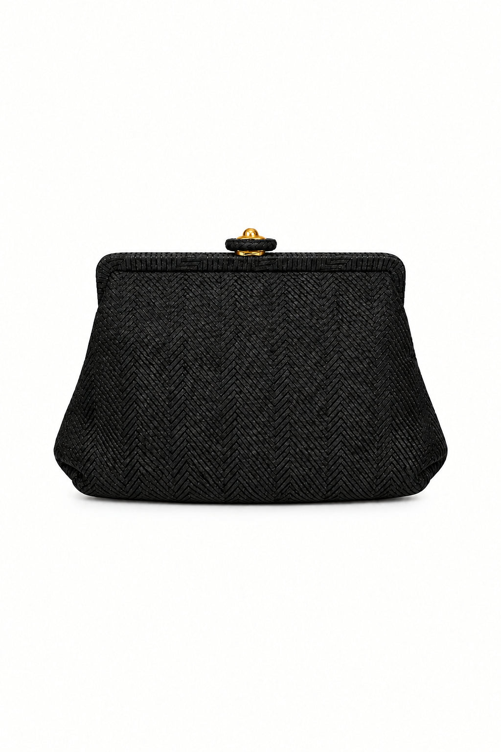 1960s Joseph Shoes Vintage Evening Bag Woven Clutch with Flower Snap Closure