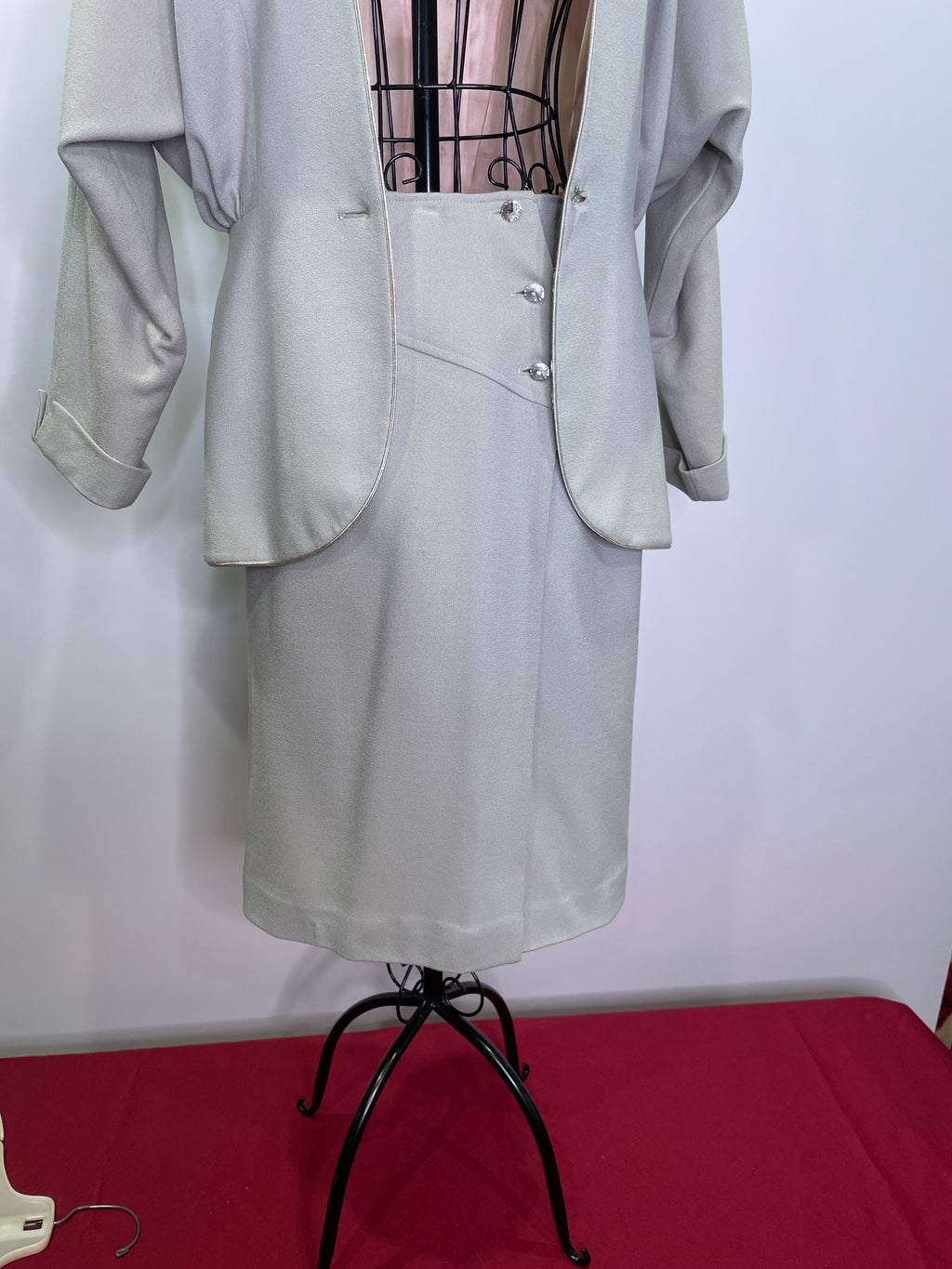 1980s Collectors Piece Nora Miller Dynasty Collection Two-Piece Rhinestone Suit