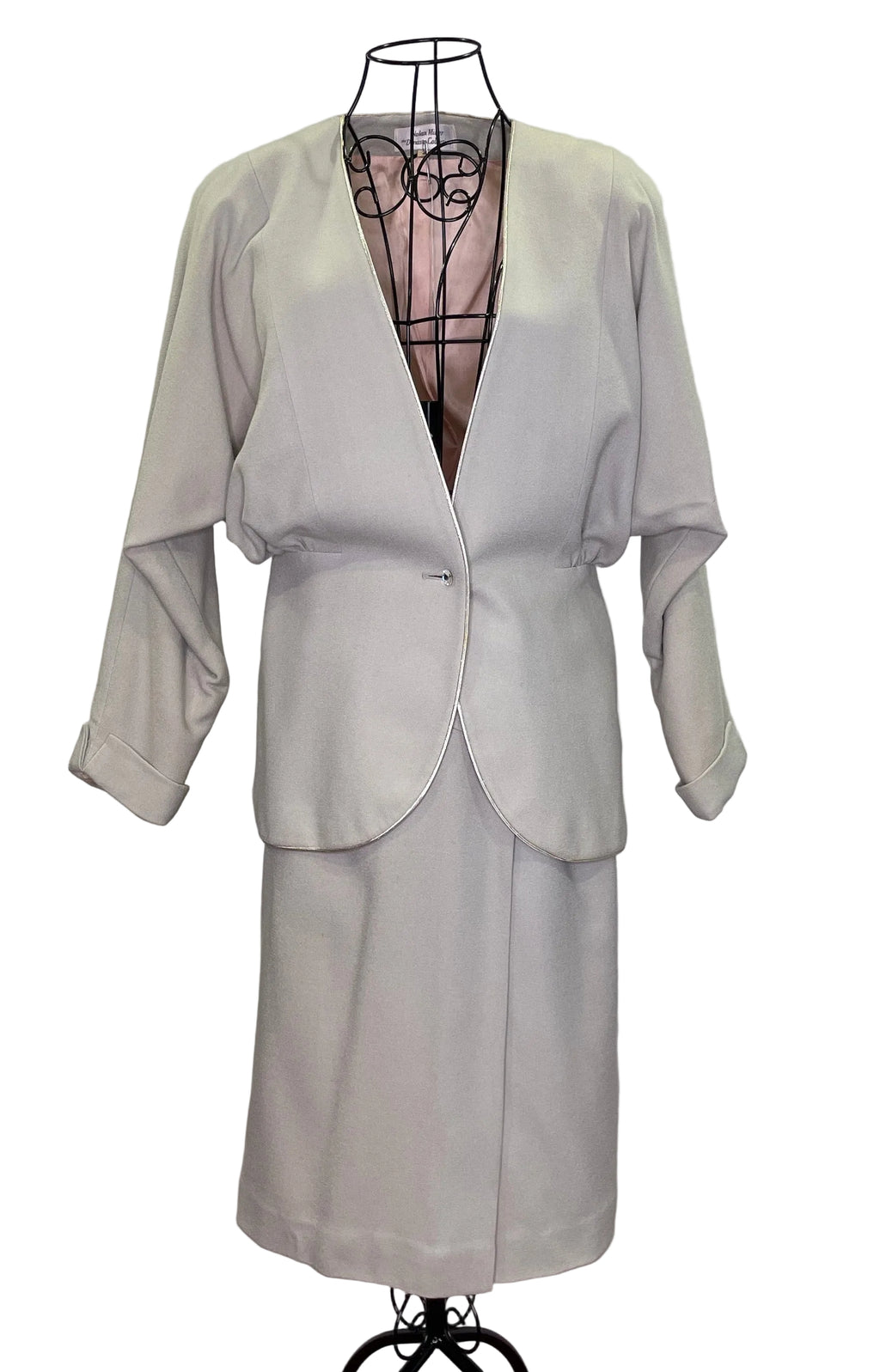 1980s Collectors Piece Nora Miller Dynasty Collection Two-Piece Rhinestone Suit