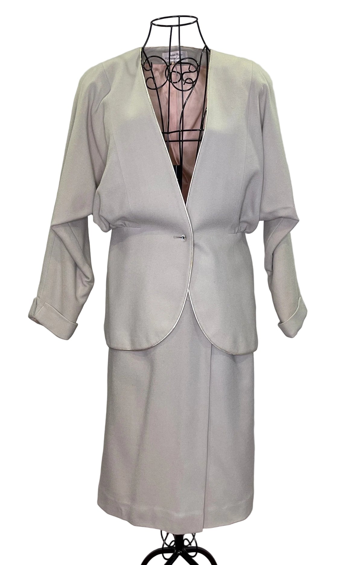 1980s Collectors Piece Nora Miller Dynasty Collection Two-Piece Rhinestone Suit