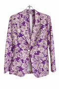1980s Ungaro Vintage Purple & Cream Floral Two-Piece Set — Jacket & Top