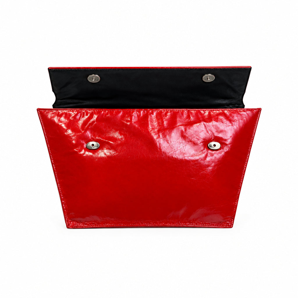 1980s VASILIS for TROTTING Red Clutch with Snakeskin Accents