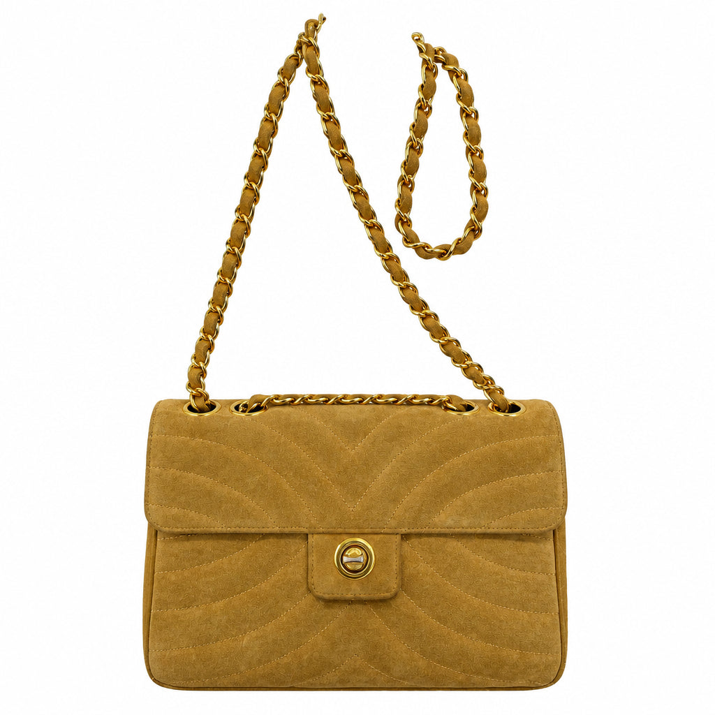 MOSKOWITZ Crossbody Suede Handbag with Chain