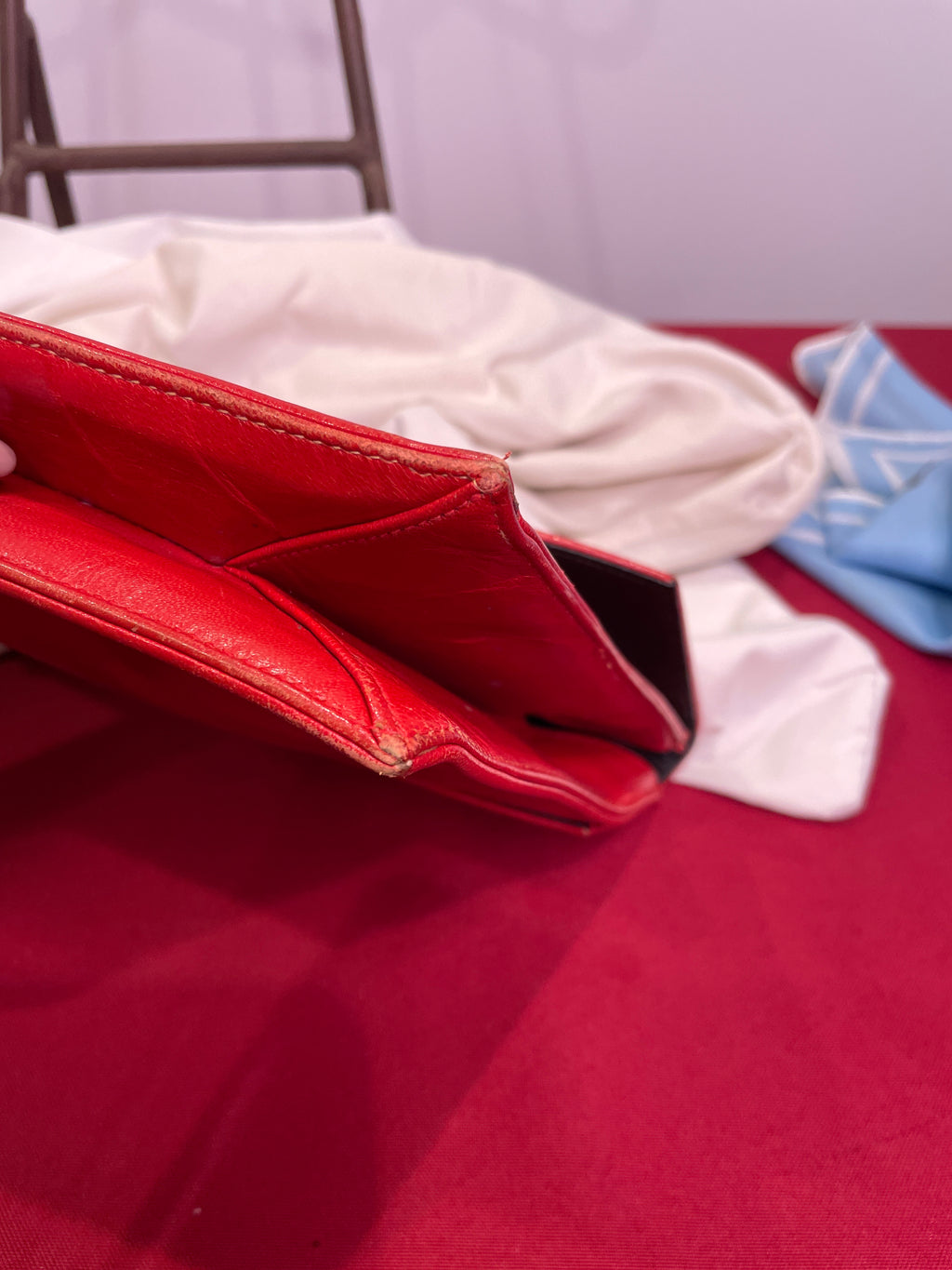 1980s VASILIS for TROTTING Red Clutch with Snakeskin Accents