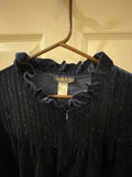 1970s ARIA Nylon Sleep Robe Sz Large - Dark Blue Zipper front