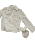 Escada Vintage White Blouse with Tie Waist Size Small