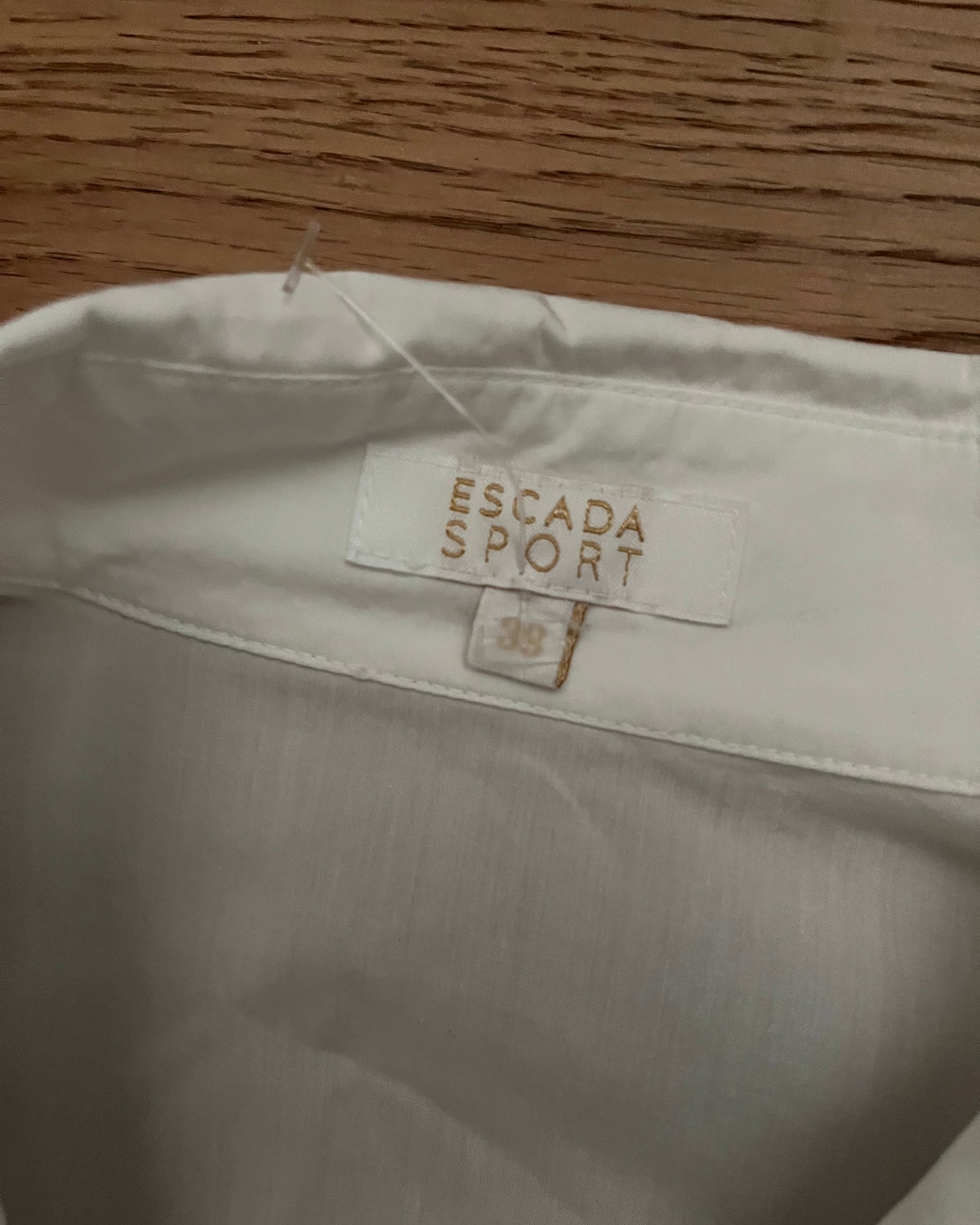 Escada Vintage White Blouse with Tie Waist Size Small