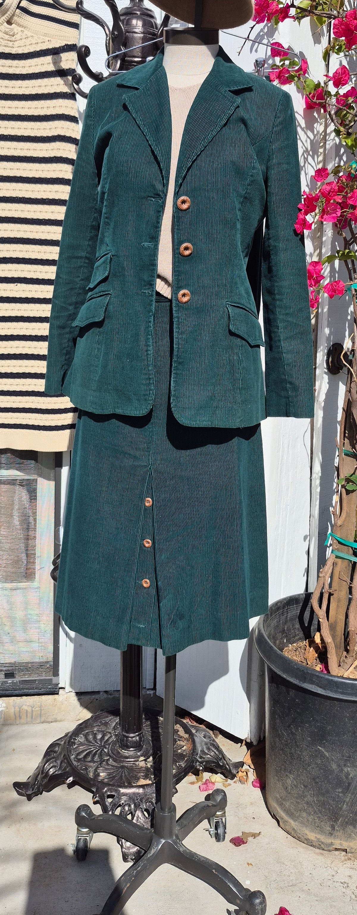 Vintage Panther Green Corduroy 3-Piece Suit