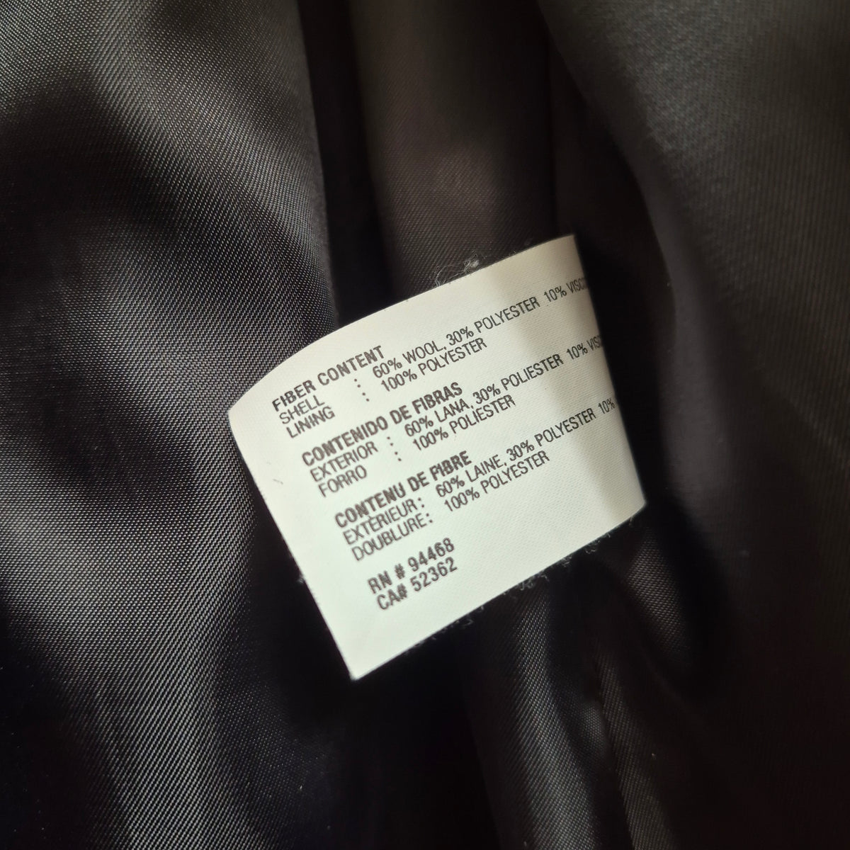 Nautica Pea Coat - Dark Gray - Size Large