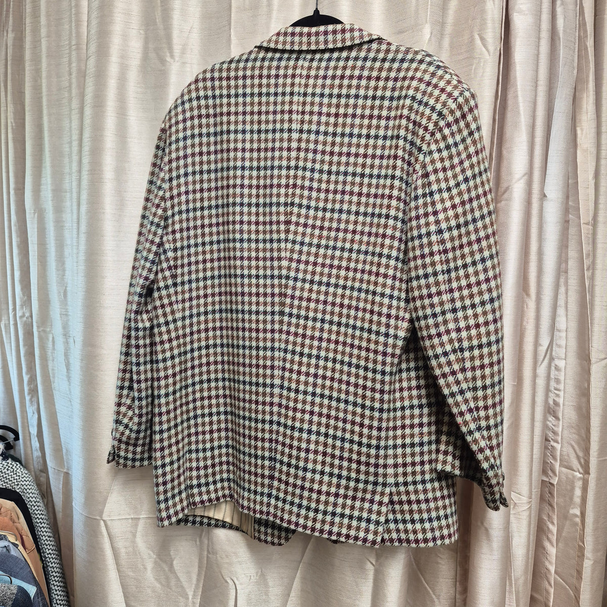 1980s Mens United Colors of Benetton wool Plaid blazer late Size 44 XL