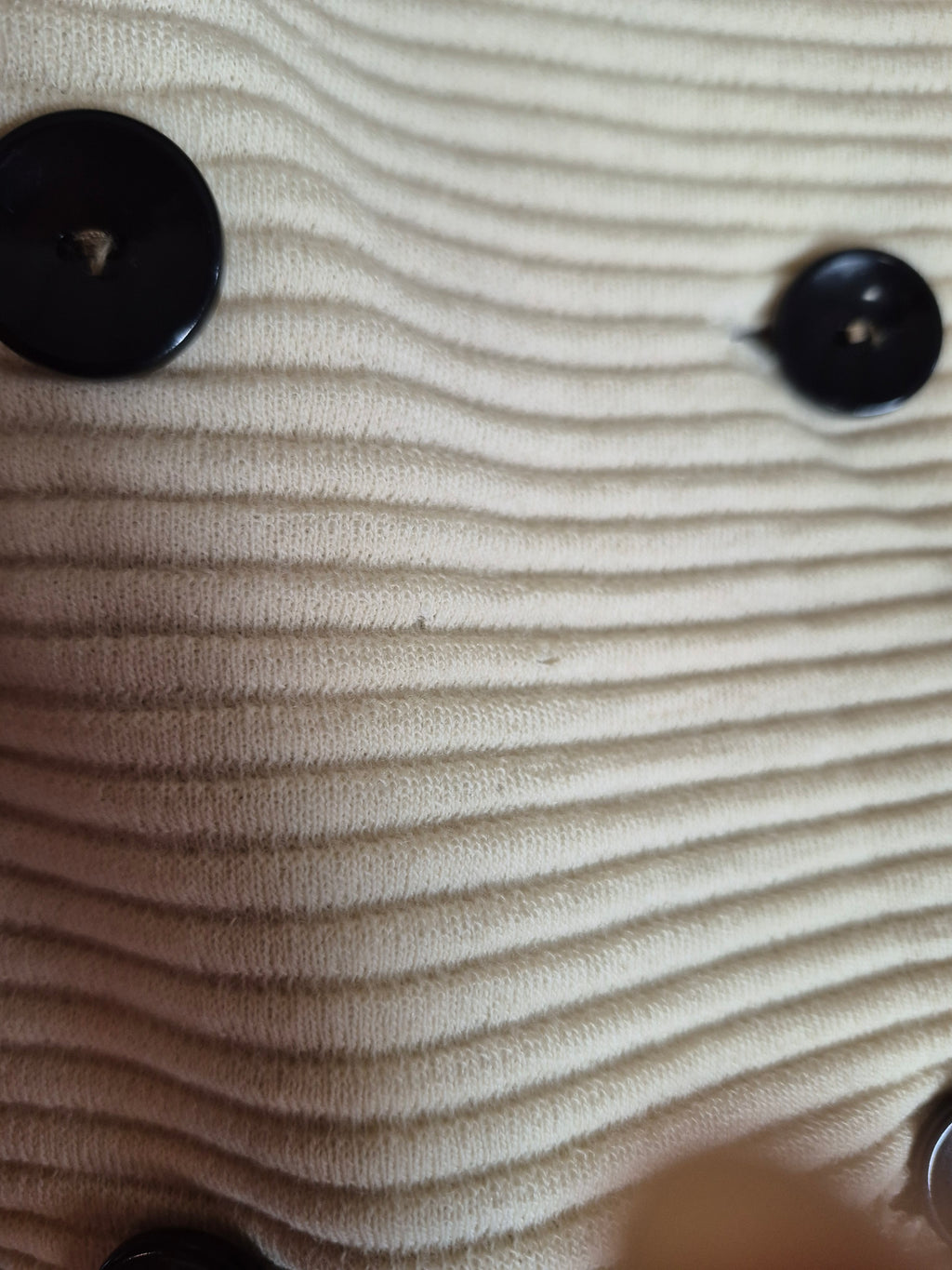 1960s Camelon Knit Jacket - Cream & Black Double-Breasted Blazer