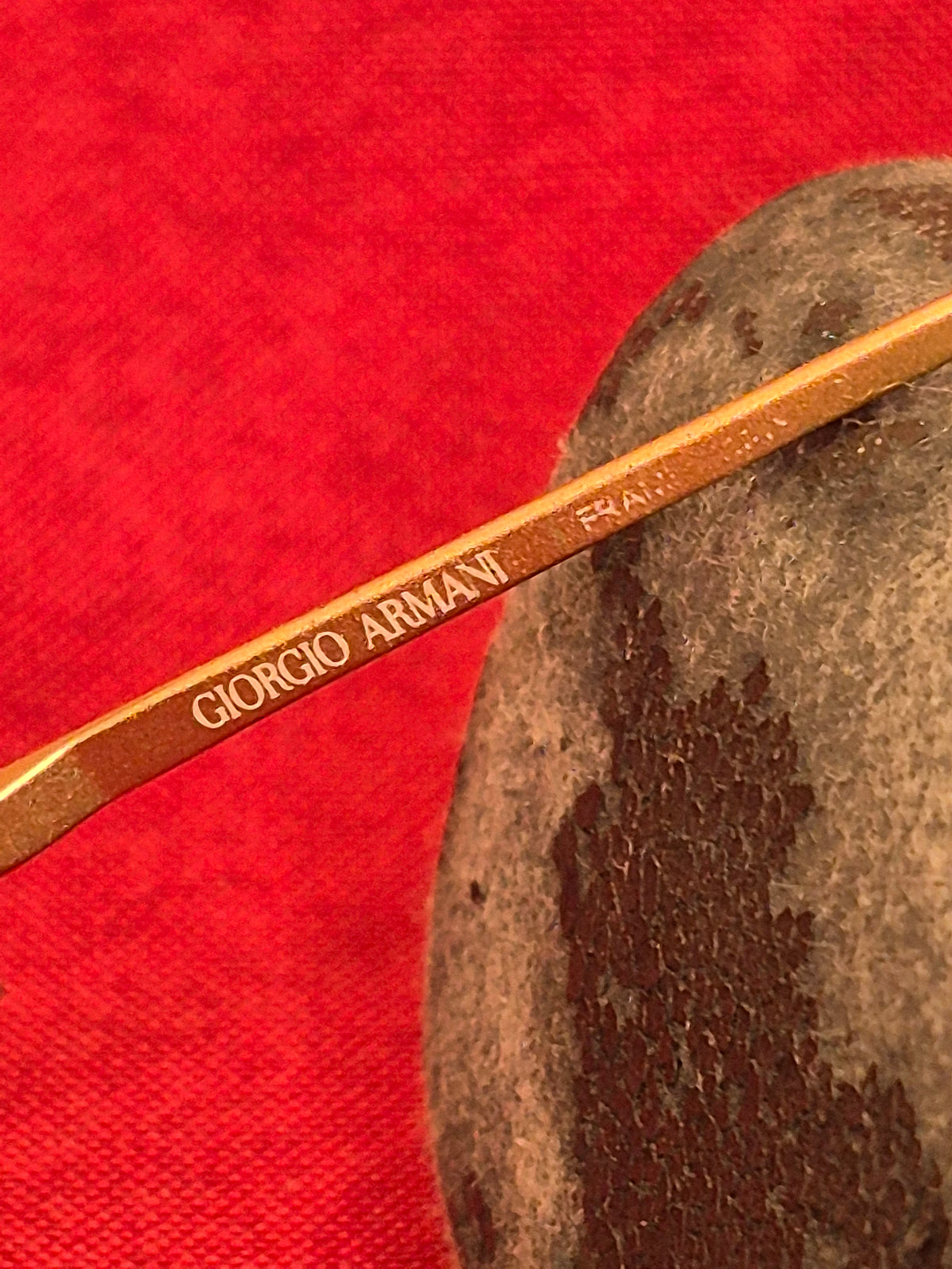 1990s Giorgio Armani Men's Oval Sunglasses – Gold Frame with Case