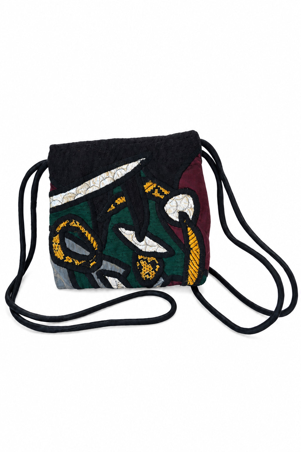 Judith Roberts Wearable Art Cinch Sack Purse — Rare Mexican-Inspired Design 1980s