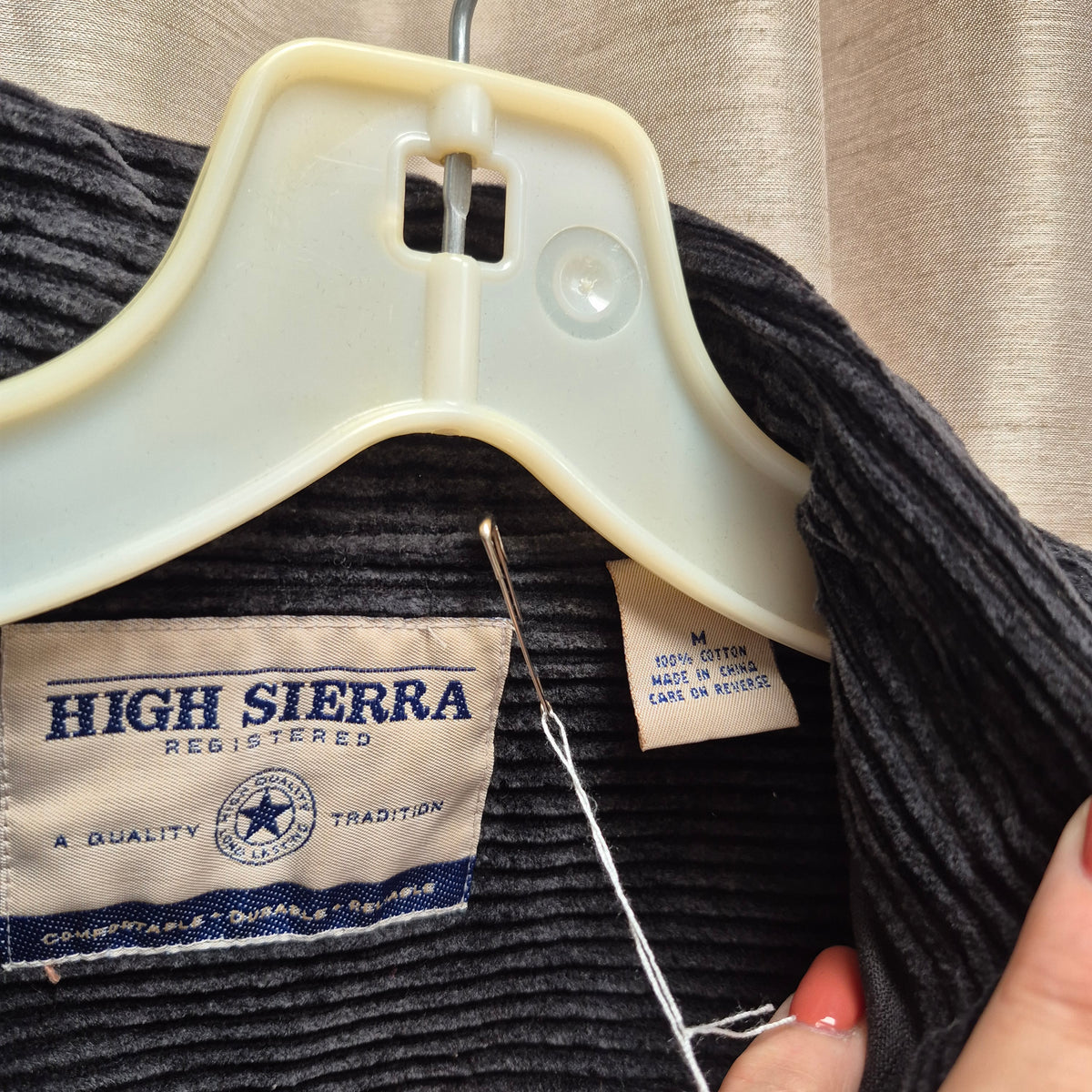 High Sierra Corduroy Flannel - Black - Men's Big & Tall Medium vintage