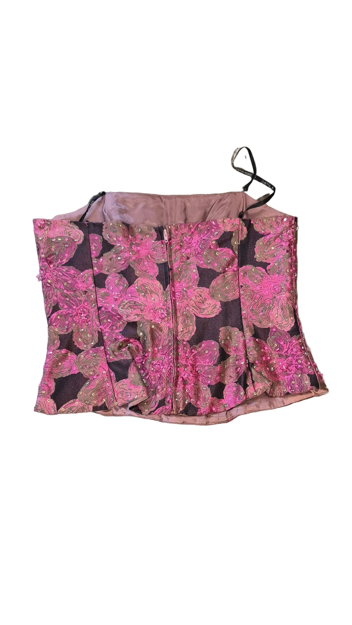 1990s Chetta B Evening Deadstock Metallic Brocade Corset Top Y2K Vintage