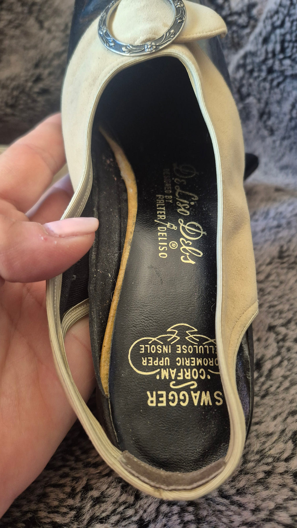 Vintage Palter DeLiso “Swagger” Slingback Patten Suede Pumps size 7