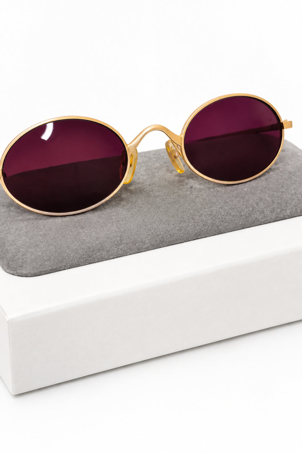 1990s Giorgio Armani Men's Oval Sunglasses – Gold Frame with Case