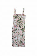Dolce & Gabbana Floral Lily Print Midi Dress Pink Lillium