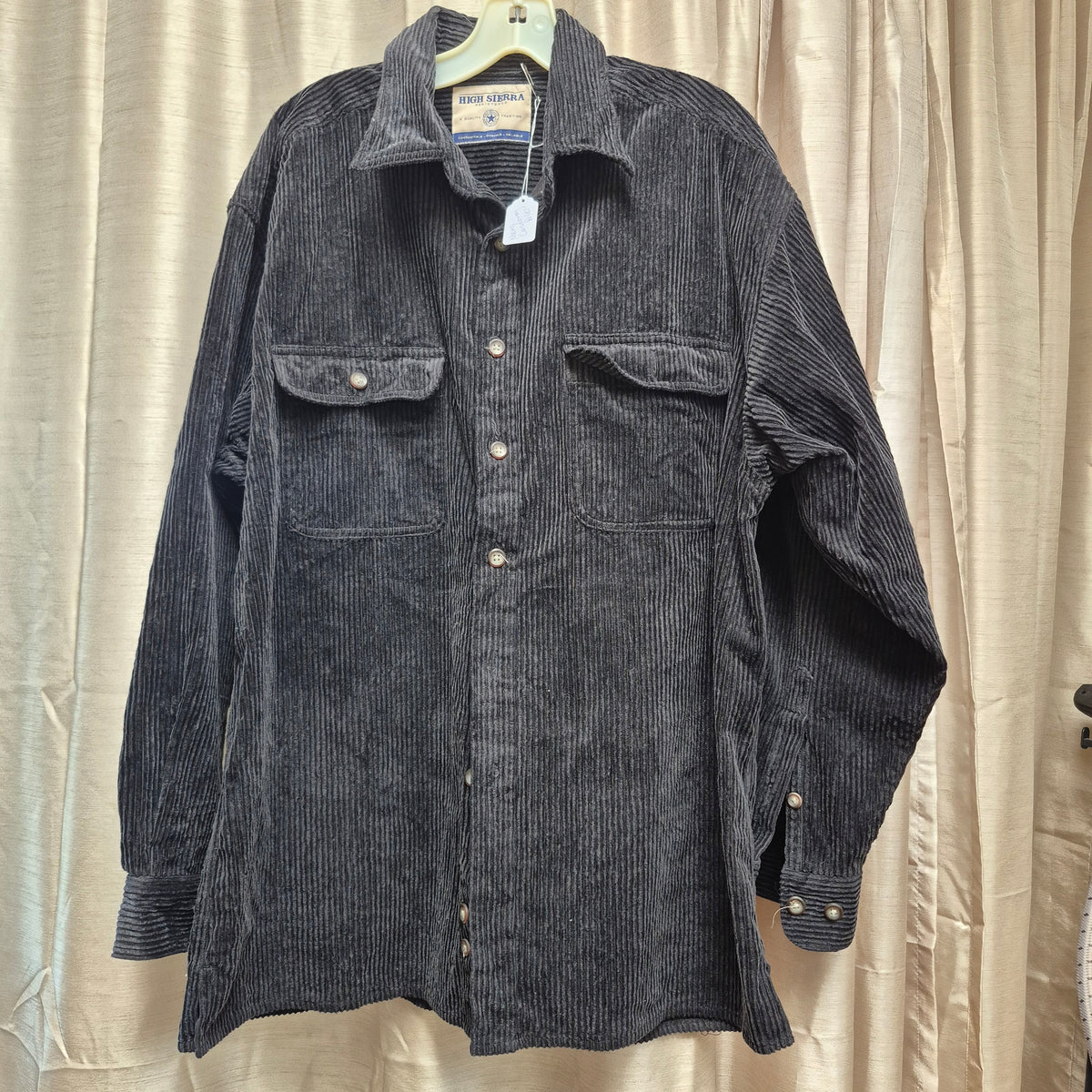 High Sierra Corduroy Flannel - Black - Men's Big & Tall Medium vintage