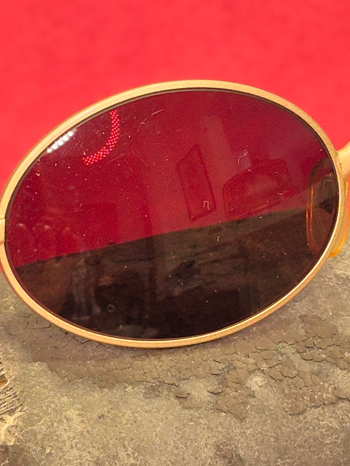 1990s Giorgio Armani Men's Oval Sunglasses – Gold Frame with Case