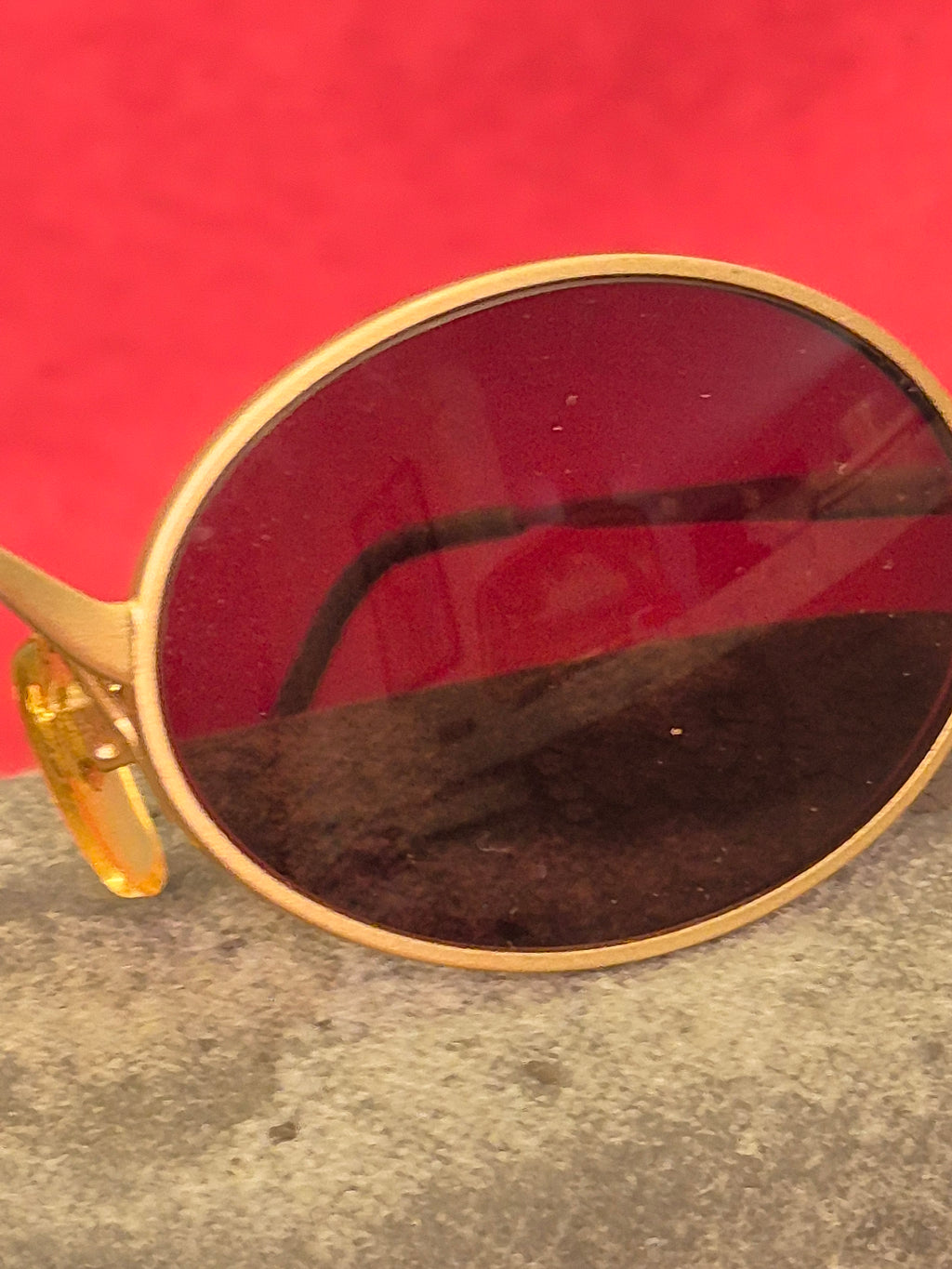 1990s Giorgio Armani Men's Oval Sunglasses – Gold Frame with Case